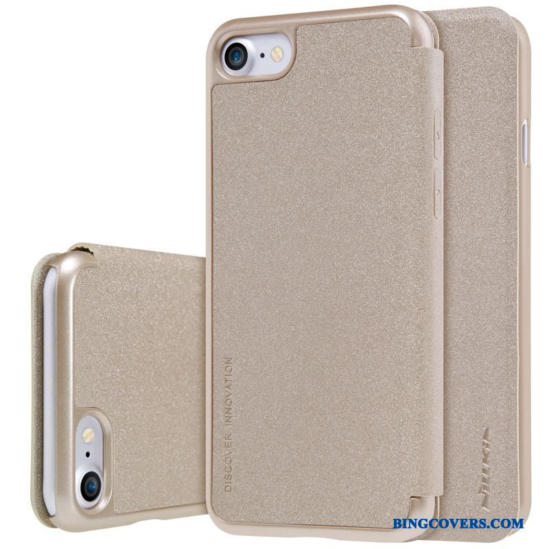 iPhone 8 Etui Skridsikre Sort Guld Folio Beskyttelse Mobiltelefon Cover