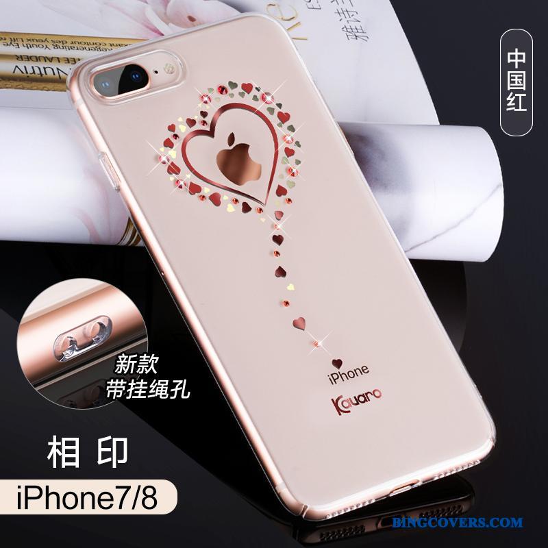 iPhone 8 Etui Trendy Luksus Gennemsigtig Strass Cover Anti-fald Ny