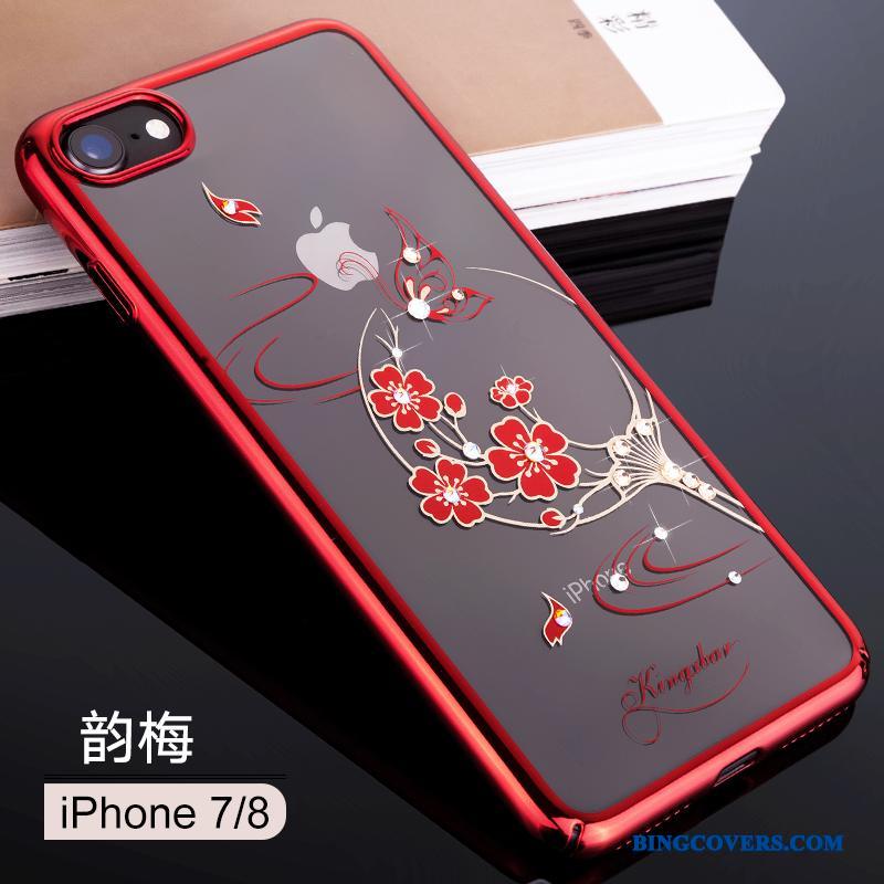iPhone 8 Guld Rød Gennemsigtig Alt Inklusive Telefon Etui Luksus