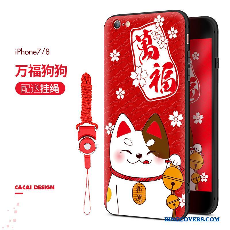 iPhone 8 Plus Alt Inklusive Silikone Cartoon Telefon Etui Sort Anti-fald Beskyttelse