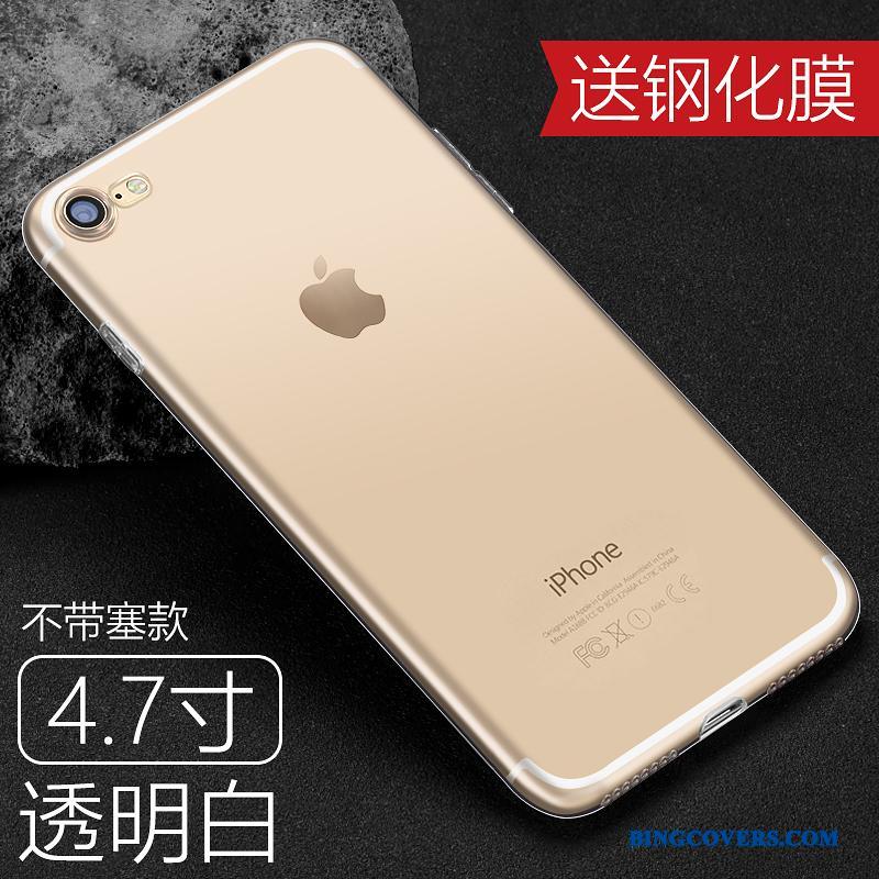 iPhone 8 Plus Beskyttelse Silikone Tynd Anti-fald Telefon Etui Gennemsigtig Cover