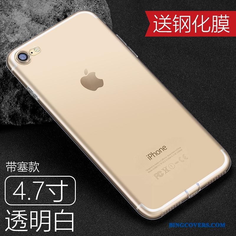iPhone 8 Plus Beskyttelse Silikone Tynd Anti-fald Telefon Etui Gennemsigtig Cover