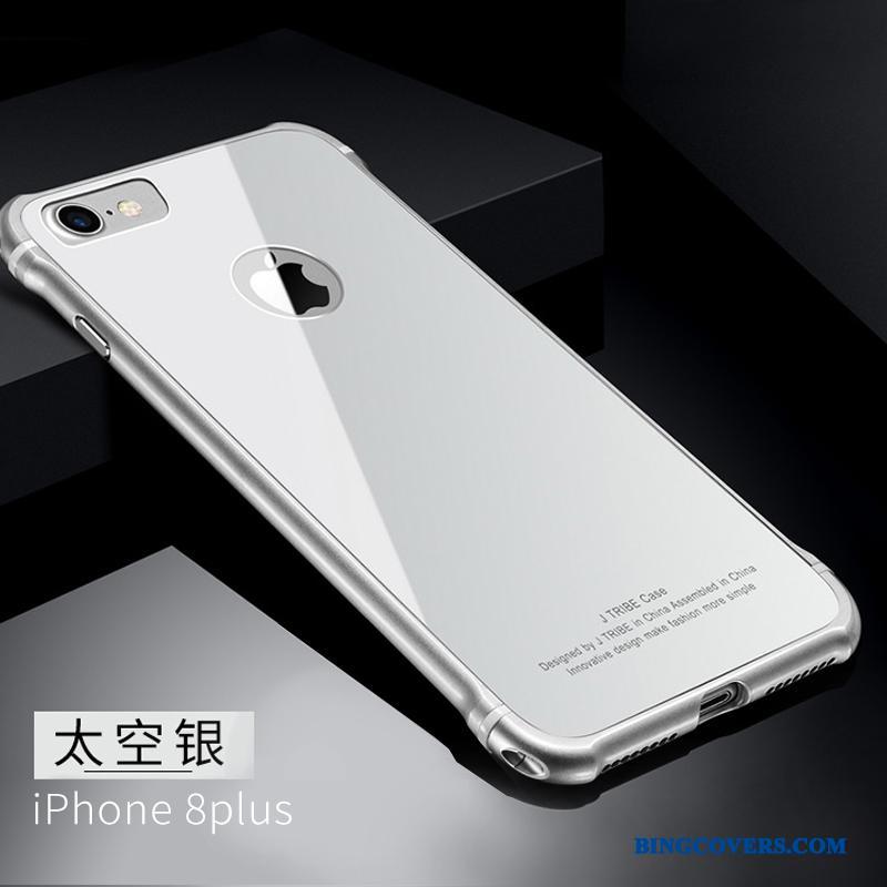 iPhone 8 Plus Etui Anti-fald Af Personlighed Trend Beskyttelse Alt Inklusive Sort Metal
