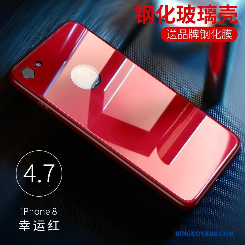 iPhone 8 Plus Hærdet Glas Telefon Etui Anti-fald Sort Cover Alt Inklusive