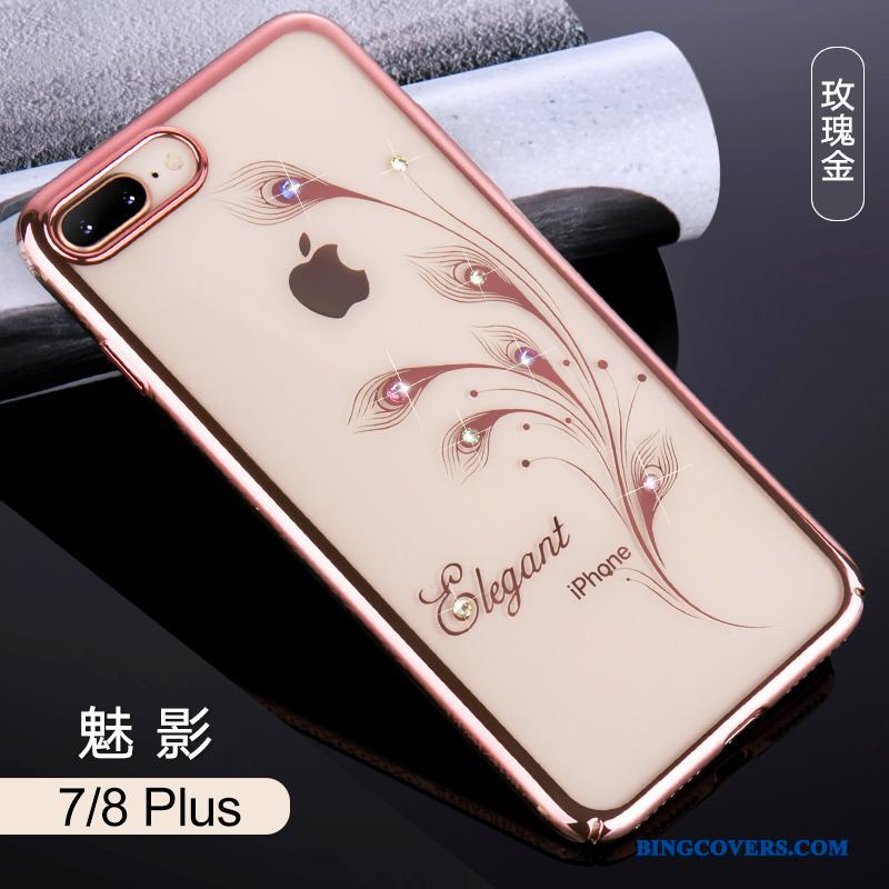 iPhone 8 Plus Luksus Ny Trend Cover Elegante Rosa Guld Telefon Etui
