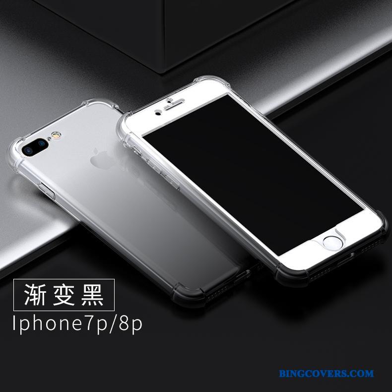 iPhone 8 Plus Lyserød Gennemsigtig Gasbag Silikone Anti-fald Alt Inklusive Telefon Etui