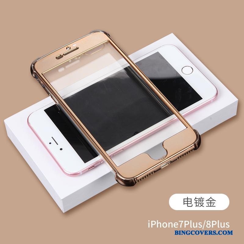 iPhone 8 Plus Lyserød Gennemsigtig Gasbag Silikone Anti-fald Alt Inklusive Telefon Etui