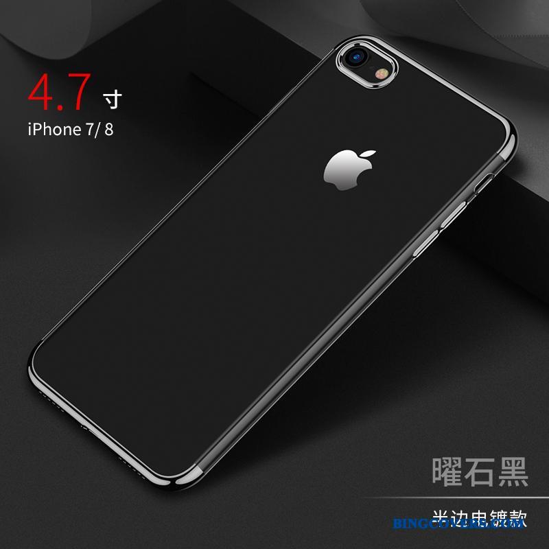 iPhone 8 Silikone Cover Blød Anti-fald Etui Guld Gennemsigtig