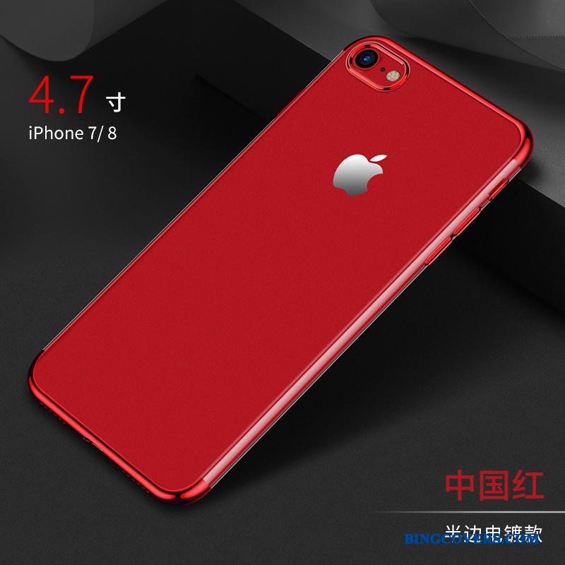 iPhone 8 Silikone Cover Blød Anti-fald Etui Guld Gennemsigtig