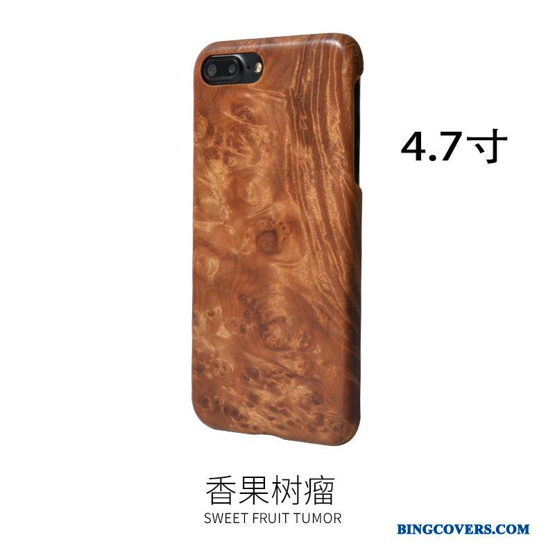 iPhone 8 Træ Massivt Træ Cover Føle Sort Beskyttelse Telefon Etui