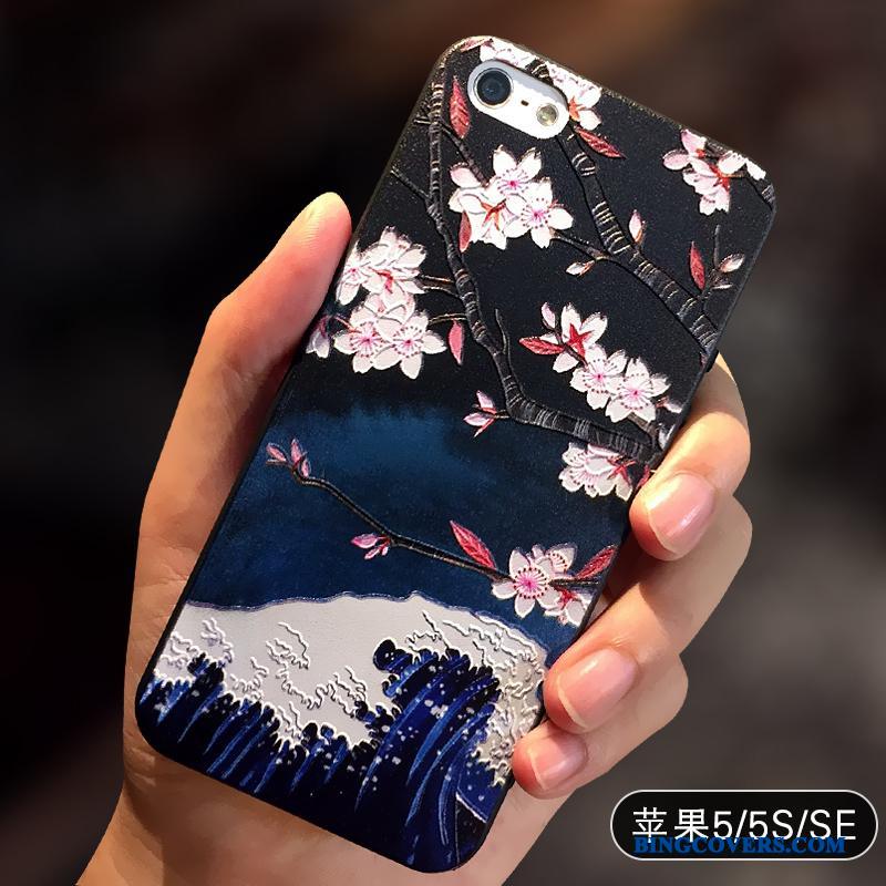 iPhone Se Alt Inklusive Anti-fald Nubuck Kreativ Silikone Telefon Etui Kinesisk Stil