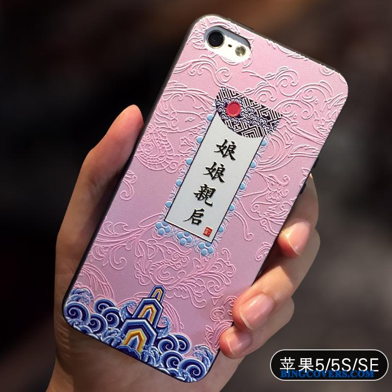iPhone Se Alt Inklusive Anti-fald Nubuck Kreativ Silikone Telefon Etui Kinesisk Stil