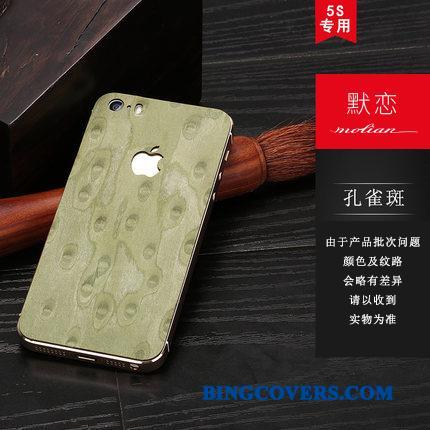 iPhone Se Beskyttelse Metal Etui Træ Telefon Ramme Cover