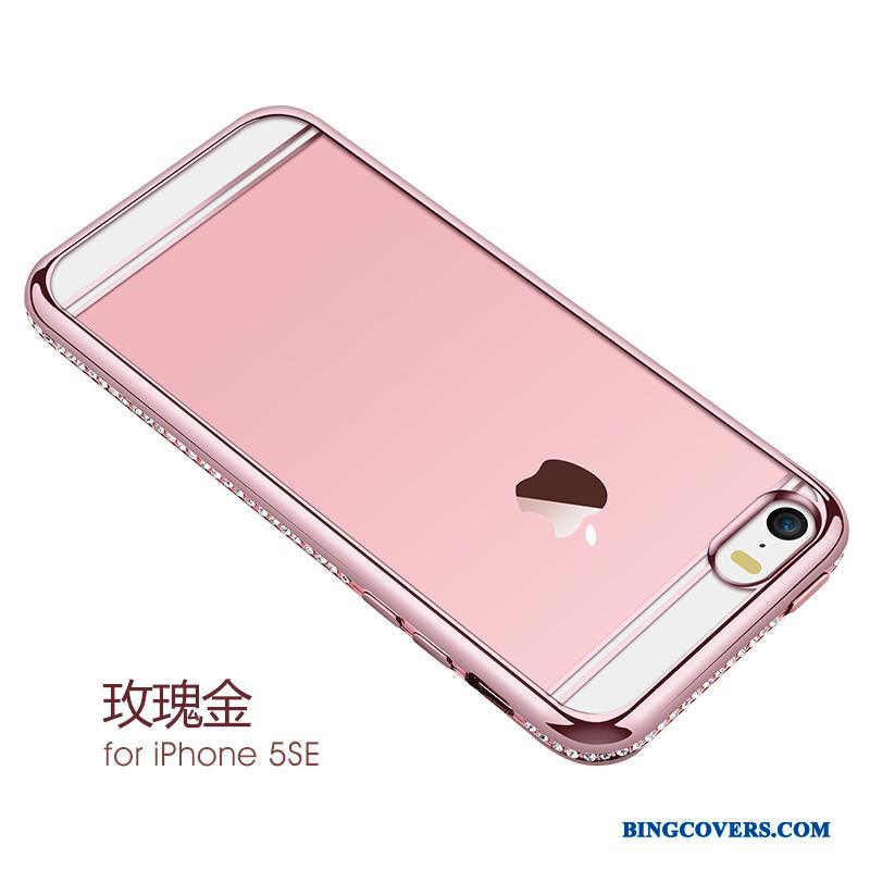 iPhone Se Telefon Etui Strass Trend Rosa Guld Cover Beskyttelse Luksus
