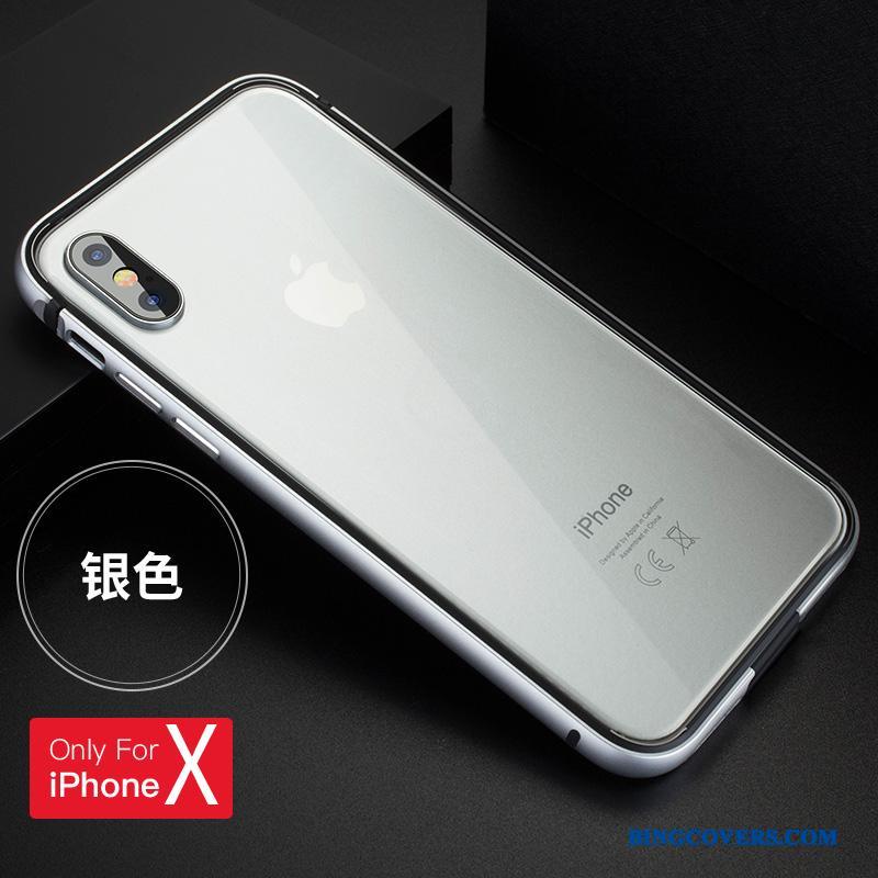 iPhone X Etui Metal Ny Cover Beskyttelse Ramme Silikone Sort