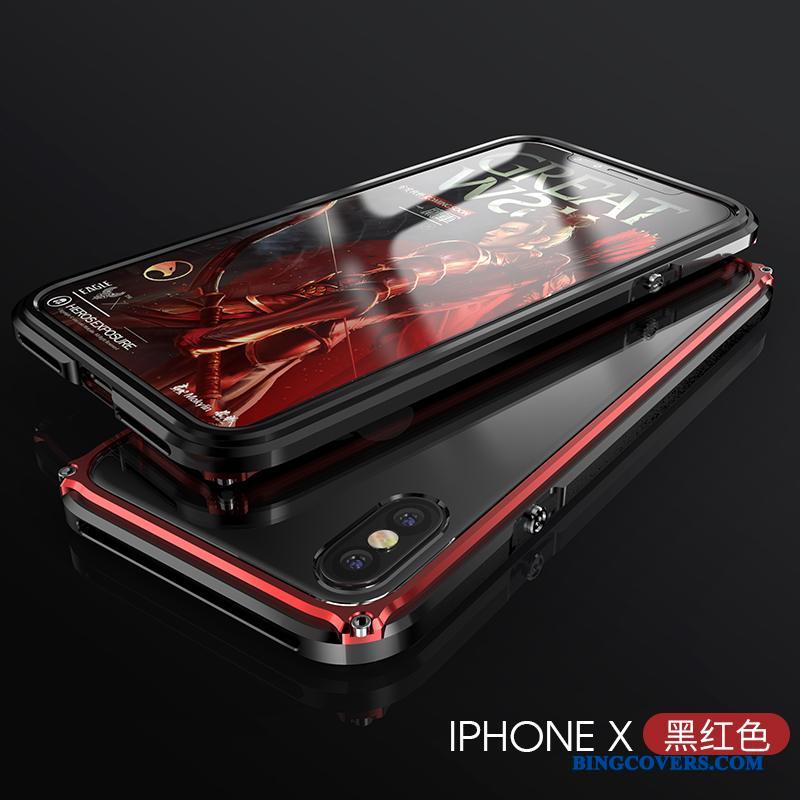 iPhone X Etui Trend Metal Beskyttelse Ramme Cover Af Personlighed Sølv