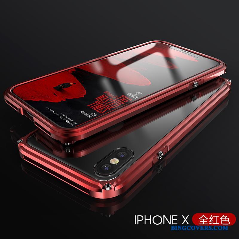 iPhone X Etui Trend Metal Beskyttelse Ramme Cover Af Personlighed Sølv