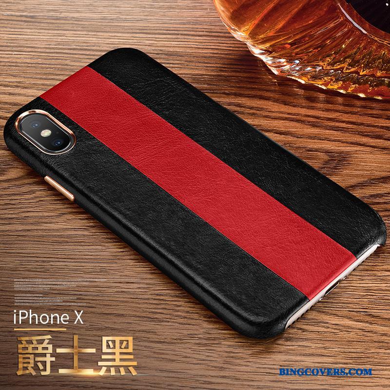 iPhone X Telefon Etui Beskyttelse Rød Mode Anti-fald Cover Gul
