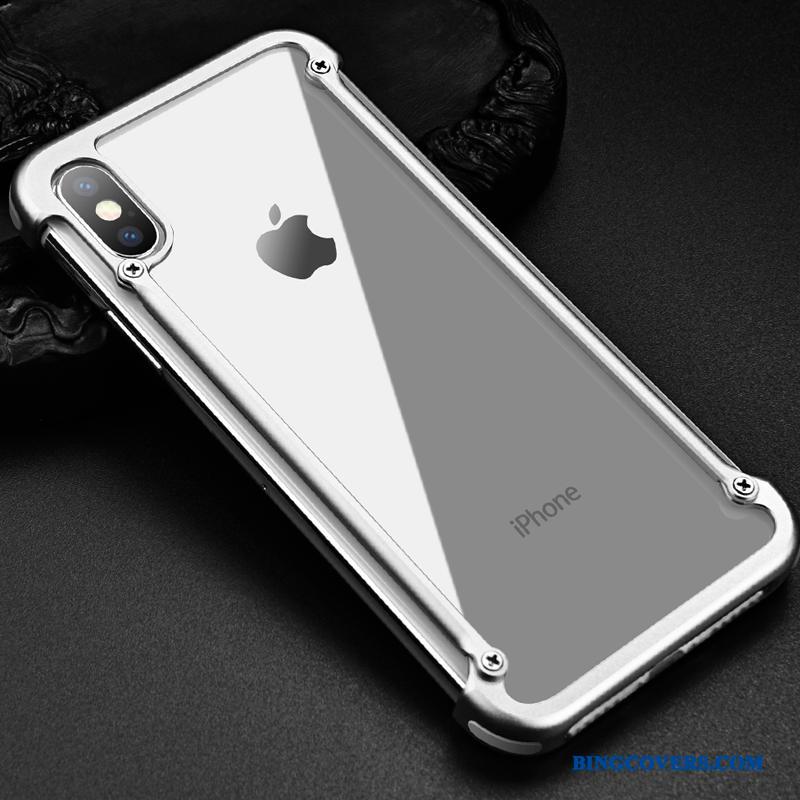 iPhone X Trendy Anti-fald Telefon Etui Kreativ Sort Af Personlighed Metal