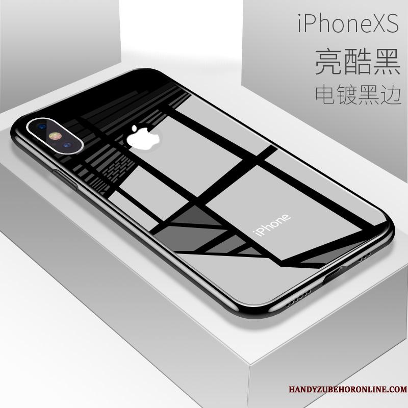 iPhone Xs Anti-fald Telefon Etui Rød Ny Hvid Trendy Glas