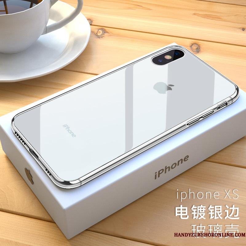 iPhone Xs Anti-fald Telefon Etui Rød Ny Hvid Trendy Glas