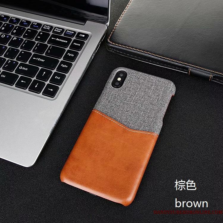 iPhone Xs Max Etui Blå Mode Klud Bicolored Cover Trend Mønster