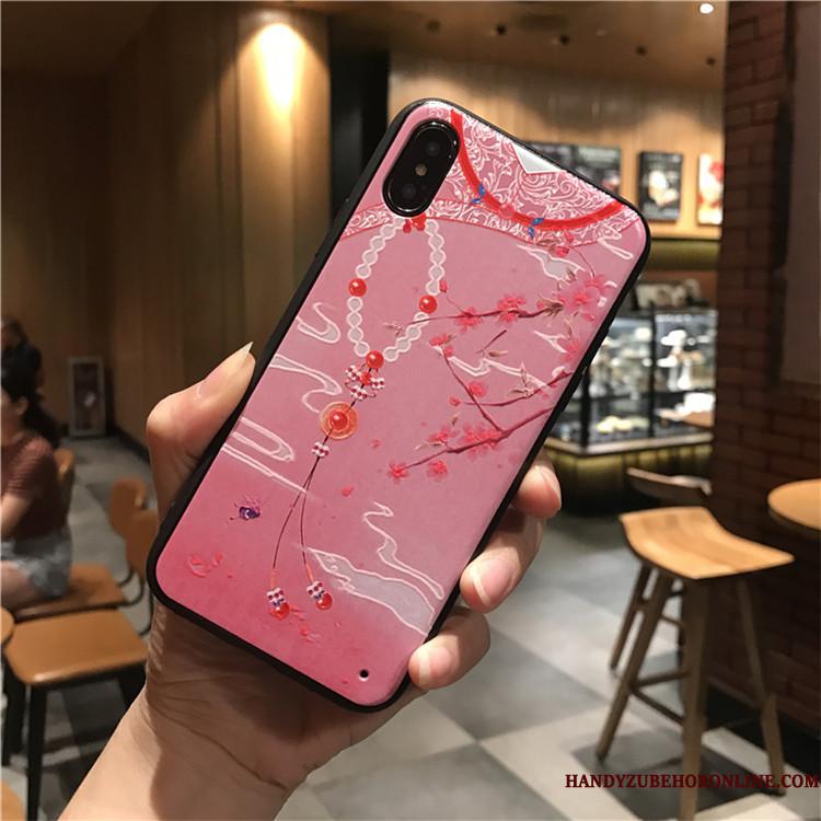 iPhone Xs Max Kinesisk Stil Af Personlighed Telefon Etui Alt Inklusive Gul Relief Kreativ