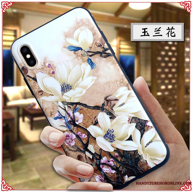iPhone Xs Max Kreativ Anti-fald Kinesisk Stil Alt Inklusive Relief Cover Etui