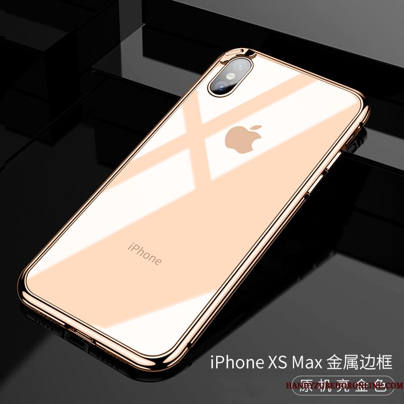 iPhone Xs Max Metal Telefon Etui Tynd Ny Trendy Ramme Glas