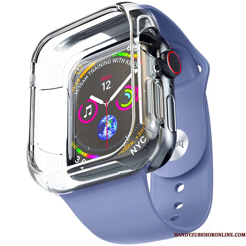 Apple Watch Series 5 Etui Alt Inklusive Belægning Cover Blød Blå Trend Silikone