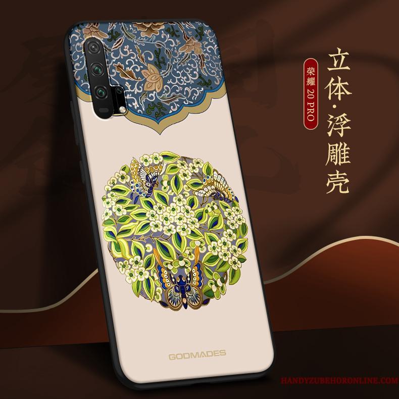 Honor 20 Pro Etui Nubuck Kreativ Anti-fald Net Red Kinesisk Stil Af Personlighed Grøn