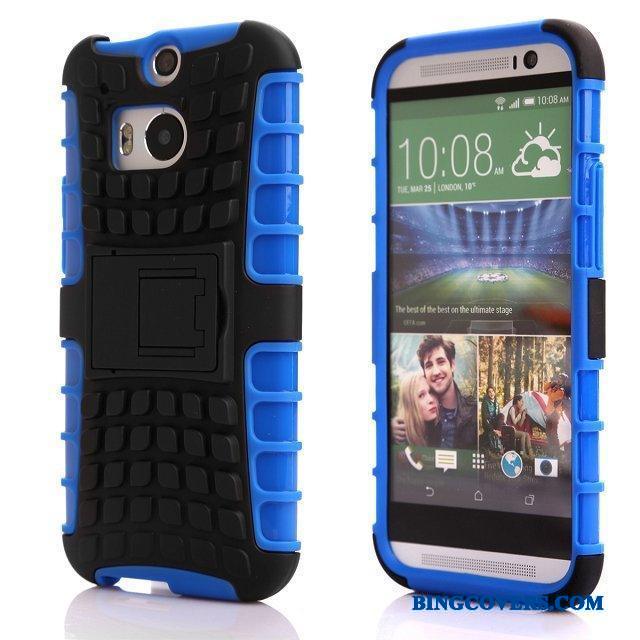 Htc One M8 Etui Beskyttelse Mobiltelefon Support Cover Blå Silikone Anti-fald