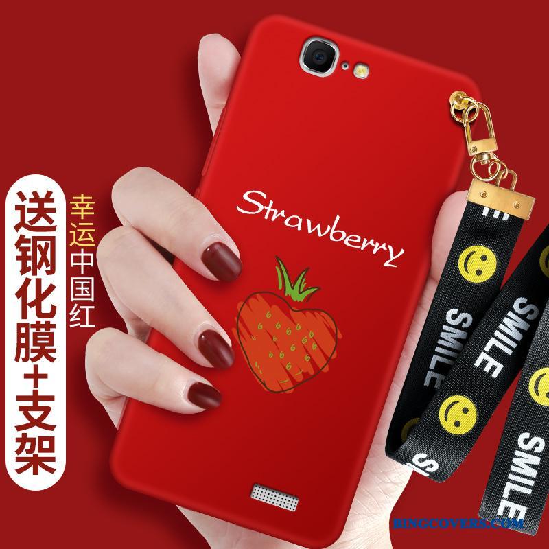Huawei Ascend G7 Hængende Ornamenter Rød Alt Inklusive Telefon Etui Trend Nubuck Cover