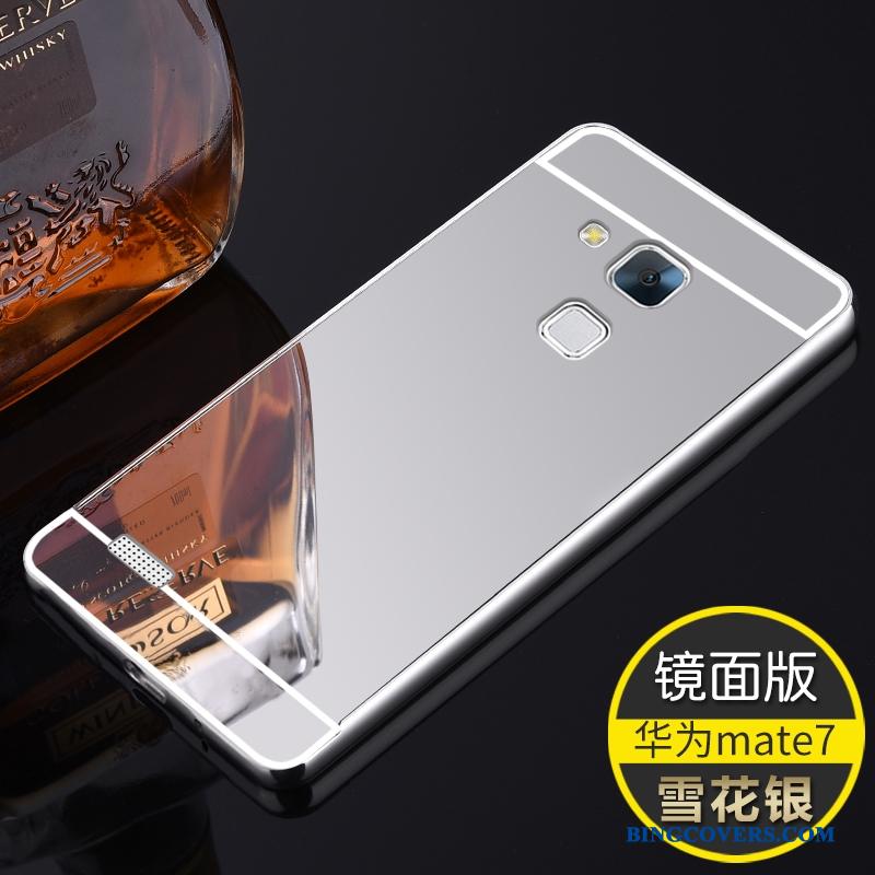 Huawei Ascend Mate 7 Sølv Metal Telefon Etui Cover Ramme Anti-fald Smuk
