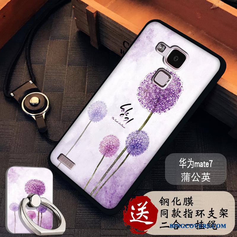 Huawei Ascend Mate 7 Trend Mobiltelefon Telefon Etui Anti-fald Silikone Lilla Cover