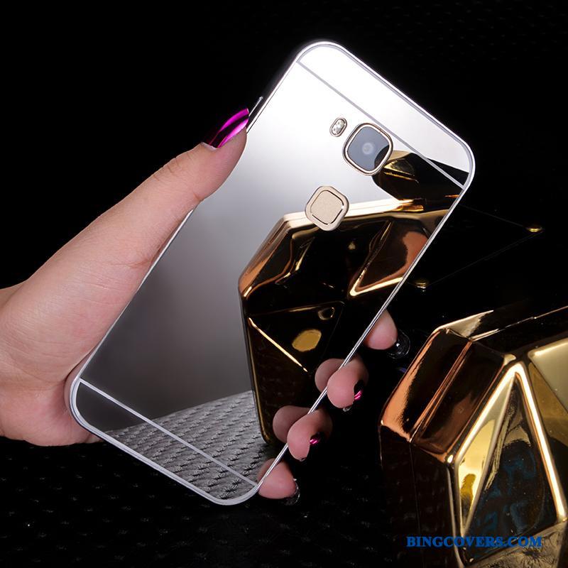Huawei G7 Plus Cover Sølv Telefon Etui Metal Ramme Spejl