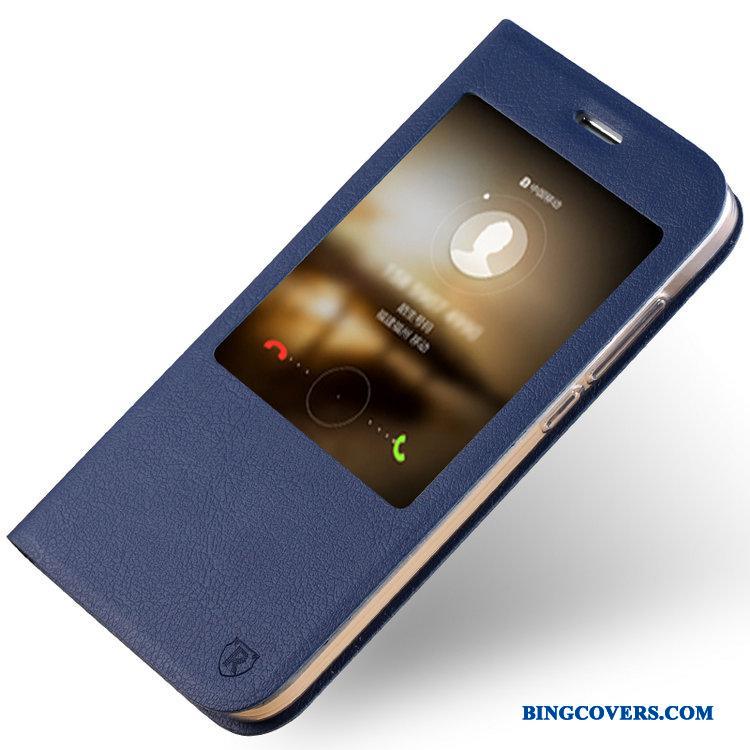 Huawei G7 Plus Cover Telefon Etui Blå Folio Lædertaske