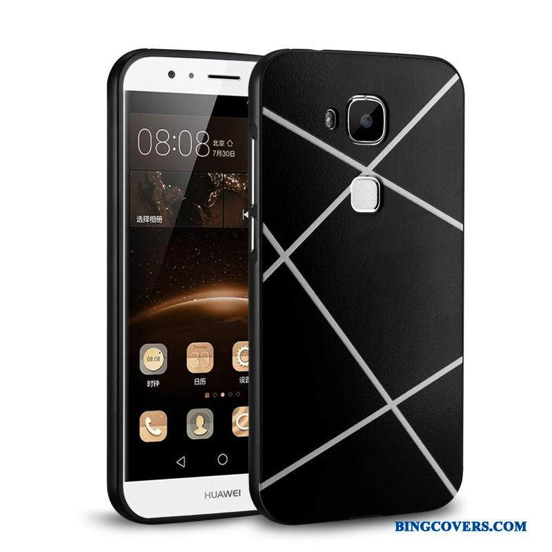 Huawei G7 Plus Cover Tynd Sort Metal Telefon Etui Beskyttelse Ramme