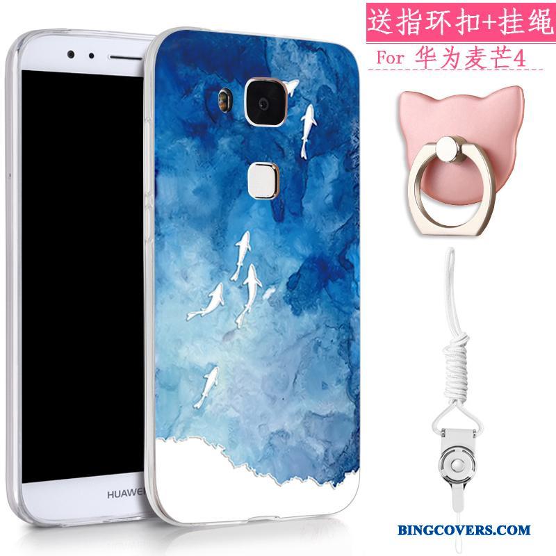 Huawei G7 Plus Etui Alt Inklusive Blå Blød Trend Silikone Smuk Cover
