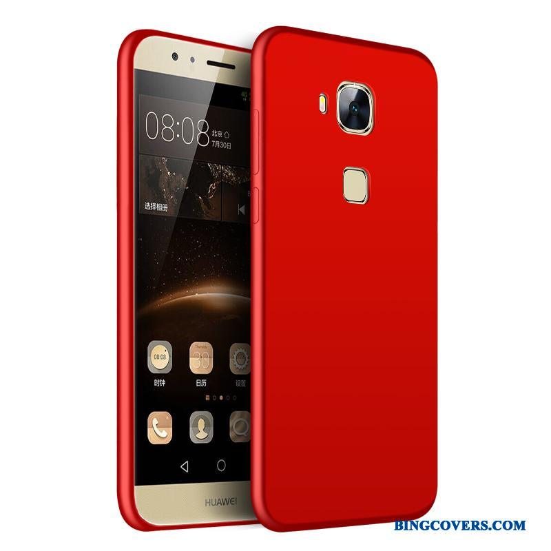 Huawei G7 Plus Rød Blød Silikone Beskyttelse Etui Cover Telefon