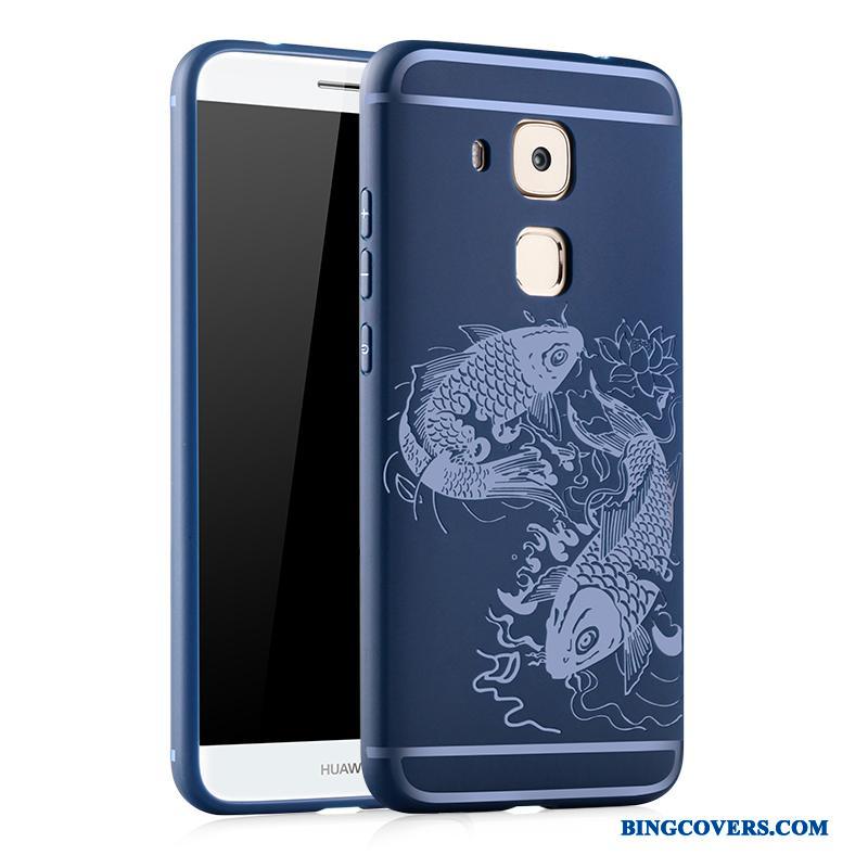 Huawei G9 Plus Beskyttelse Anti-fald Silikone Etui Cover Blå Tynd