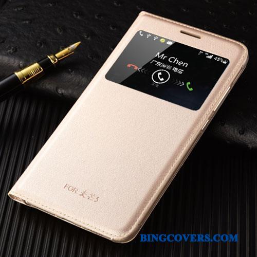 Huawei G9 Plus Lædertaske Telefon Etui Anti-fald Guld Cover Mobiltelefon Clamshell
