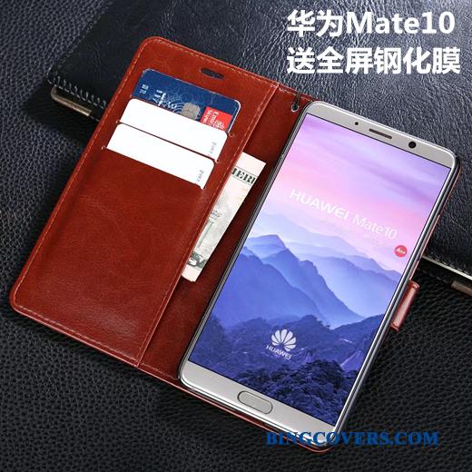 Huawei Mate 10 Cover Ægte Læder Lædertaske Etui Anti-fald Telefon Beskyttelse