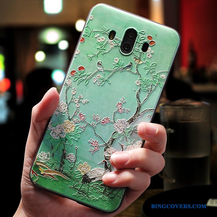 Huawei Mate 10 Kreativ Af Personlighed Kinesisk Stil Telefon Etui Anti-fald Grøn Alt Inklusive