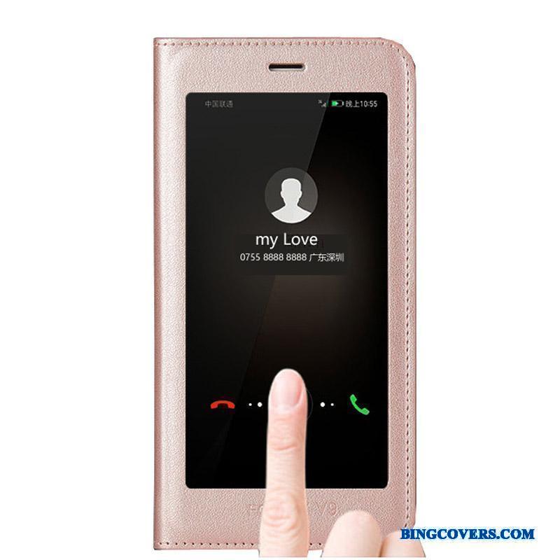 Huawei Mate 10 Lite Clamshell Rosa Guld Telefon Etui Lædertaske Beskyttelse Anti-fald Cover