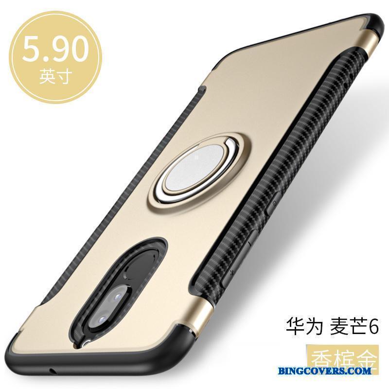 Huawei Mate 10 Lite Etui Guld Cover Support Anti-fald Beskyttelse Ring Blød