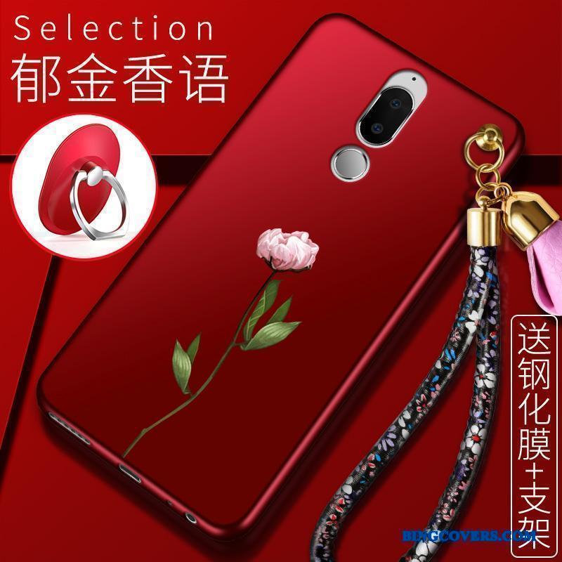 Huawei Mate 10 Lite Telefon Etui Kreativ Beskyttelse Trend Rød Silikone Nubuck