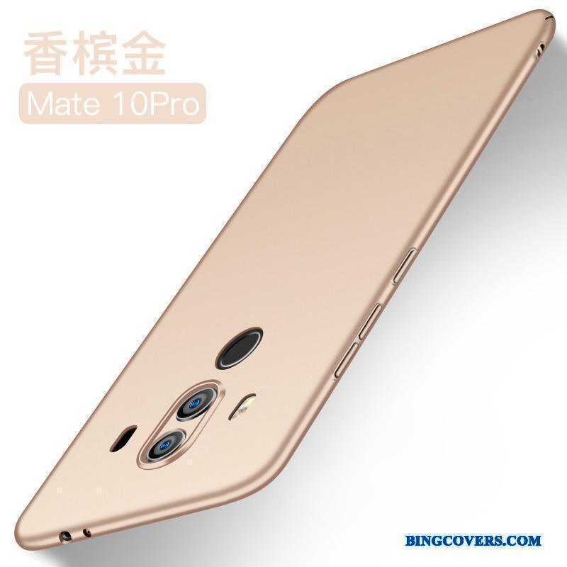 Huawei Mate 10 Pro Hård Cover Telefon Etui Anti-fald Nubuck Beskyttelse Guld