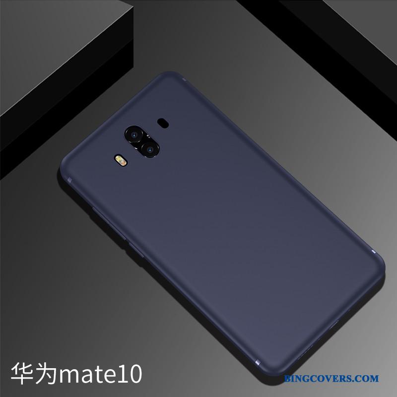 Huawei Mate 10 Silikone Blå Etui Telefon Cover Blød Nubuck