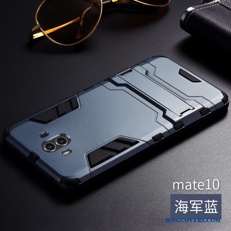 Huawei Mate 10 Trend Cover Silikone Telefon Etui Cyan Anti-fald Metal